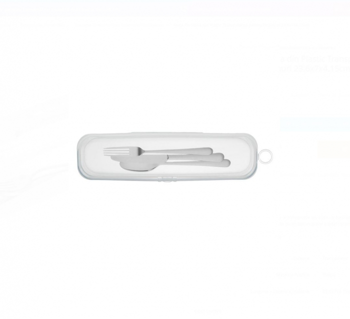 Husa Portabila din Plastic Transparenta pentru Tacamuri, CELhome, 23.6x7x4.15cm [3]