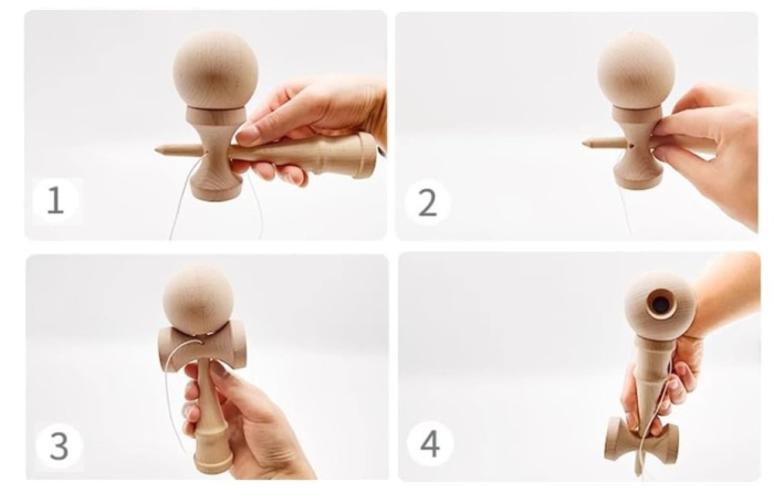 Kendama cu Design Clasic 18cm – Jucarie din Lemn pentru Coordonare si Indemanare -CELhome- [11]