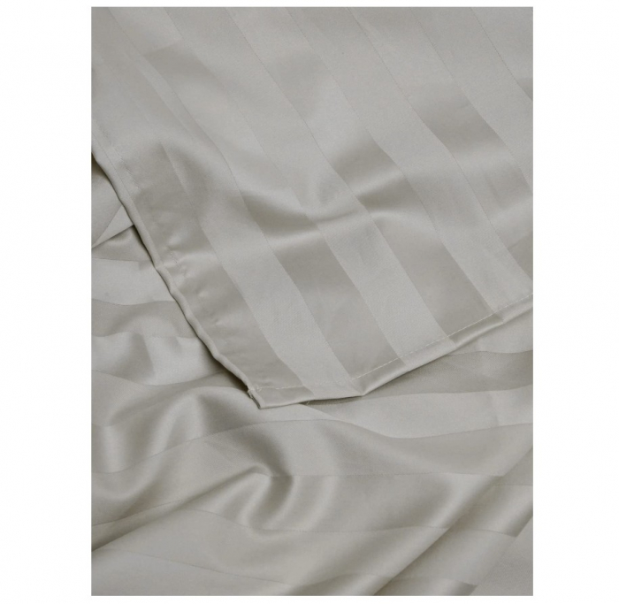 Lenjerie de pat 4 piese din damasc premium, pat dublu, 200x230 cm, cearceaf fara elastic, 2 fete de perna 50x70 cm, gri elegant [9]