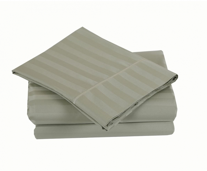 Lenjerie de pat 4 piese din damasc premium, pat dublu, 200x230 cm, cearceaf fara elastic, 2 fete de perna 50x70 cm, gri elegant [3]