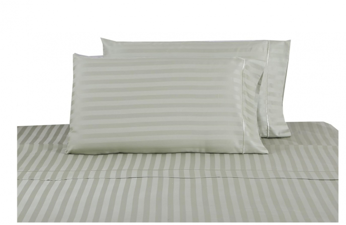 Lenjerie de pat 4 piese din damasc premium, pat dublu, 200x230 cm, cearceaf fara elastic, 2 fete de perna 50x70 cm, gri elegant [6]