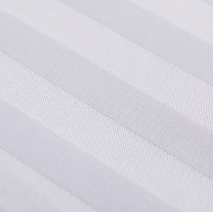 Lenjerie de pat Matrimonial Tip Damasc, 6 piese, Cearceaf de pat cu elastic 180 x 200 cm, Cearceaf pilota cu fermoar 200 x 230 cm, 4 fete de perna, Alb [11]