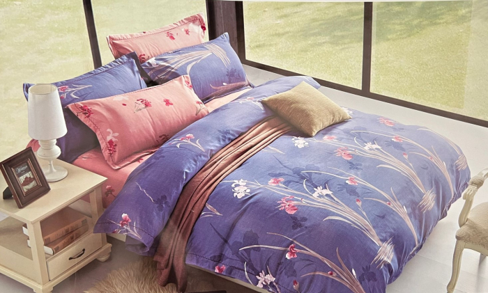 Lenjerie pat 4 piese CELhome - 4 Anotimpuri – 2 Fete- Cearceaf cu elastic 180x200, Pilota matlasata 200x230, 2 fete perna 50x70, Model Floral [2]