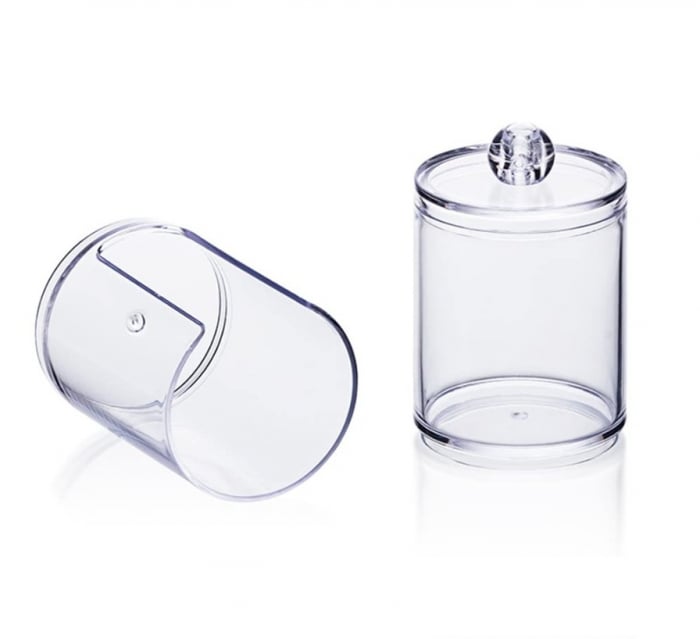 Organizator CELhome 2 Compartimente Pentru Betisoare de Urechi si Dischete, Transparent [4]