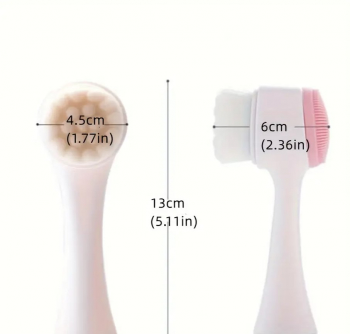 Perie facială 3D cu două fețe – curățare și masaj pentru ten strălucitor [4]