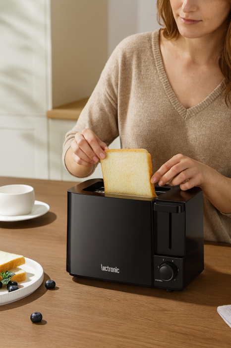 Prajitor de Paine 650W – 2 Felii, 6 Setari Rumeneala, Functie Anulare, Tava Firimituri, Control Electronic, Auto-Oprire [2]