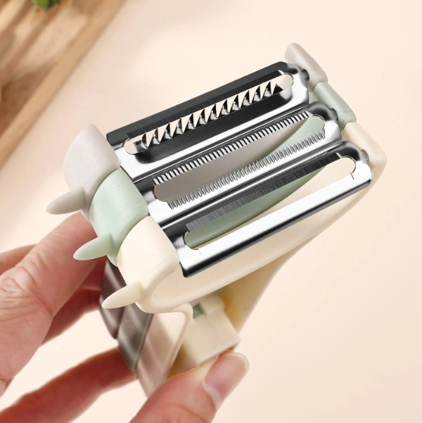 Set 3 curatatoare legume si fructe CELhome – design Y, culori alb, gri, maro deschis [2]