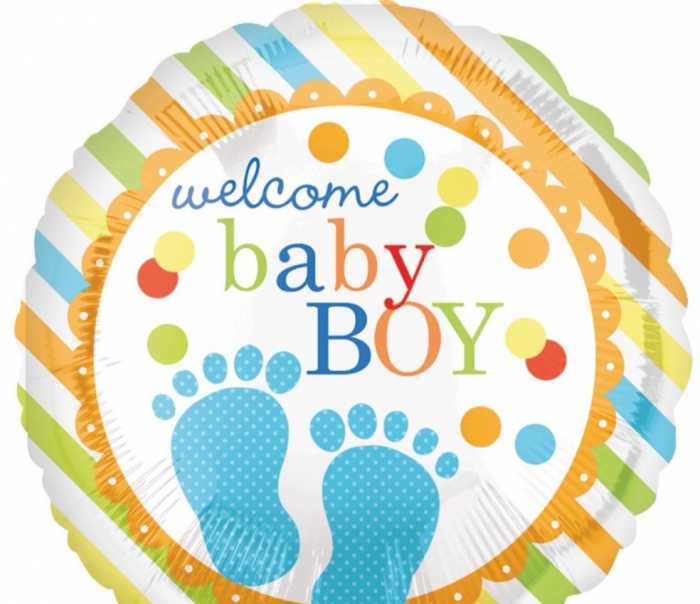 Set baloane pentru baietei Welcome Baby Boy, 6 piese, decor petrecere umplere cu aer sau heliu [6]