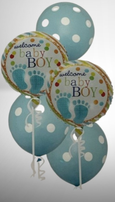 Set baloane pentru baietei Welcome Baby Boy, 6 piese, decor petrecere umplere cu aer sau heliu [3]