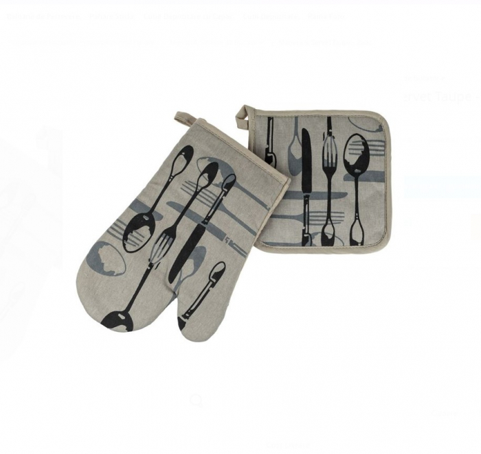 Set Bucatarie CELhome 4 Piese – Sort, Manusa, Servet si Prosop – Practic si Elegant, Gri [3]
