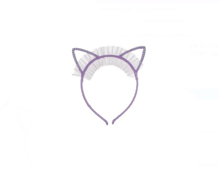 Set CELhome - Coronite de Par Roz si Lila cu Urechi din Tul si Strass pentru Copii – 2 Bucati [3]