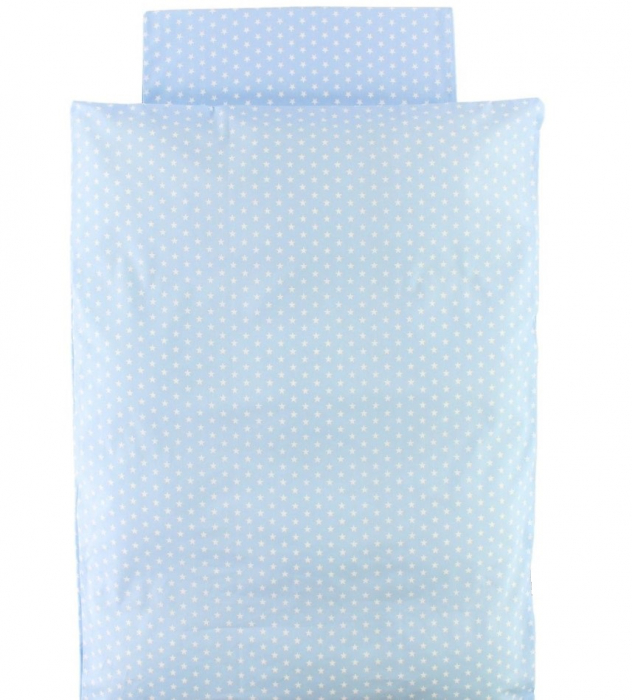 Set CELhome pentru Bebe – Lenjerie, Patura si Perna, Albastru cu Stele [4]