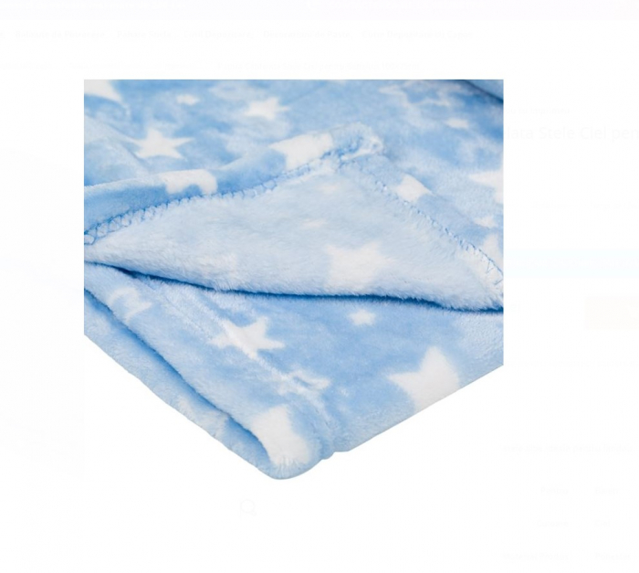 Set CELhome pentru Bebe – Lenjerie, Patura si Perna, Albastru cu Stele [7]