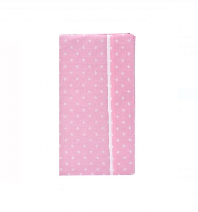 Set CELhome pentru Bebe – Lenjerie, Patura si Perna, Roz cu Stele [2]