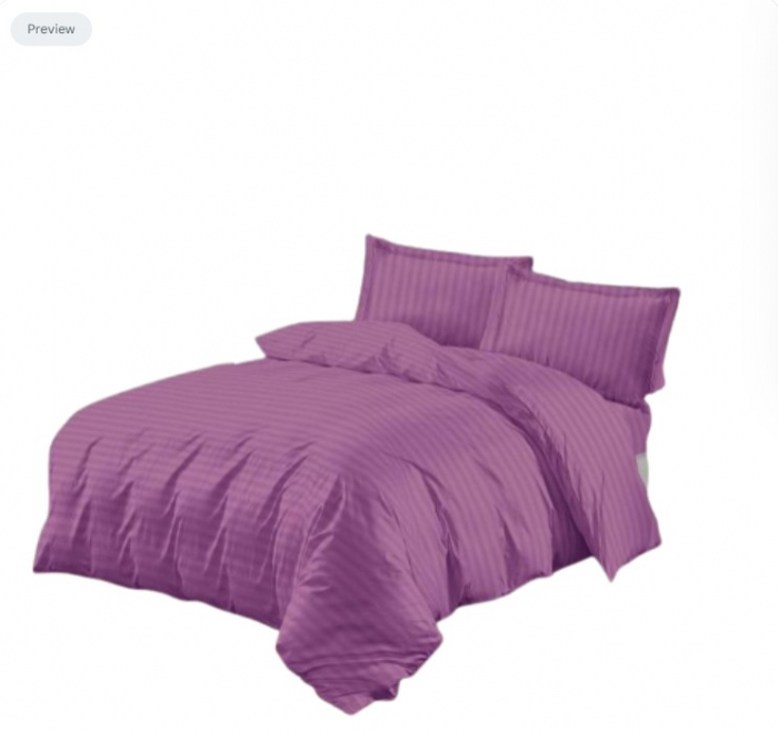 Set CELhome - Pilota 220 x 200 cm + Lenjerie de pat Tip Damasc 6 piese - Mov [7]