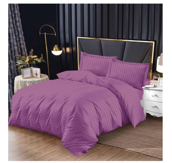 Set CELhome - Pilota 220 x 200 cm + Lenjerie de pat Tip Damasc 6 piese - Mov [3]