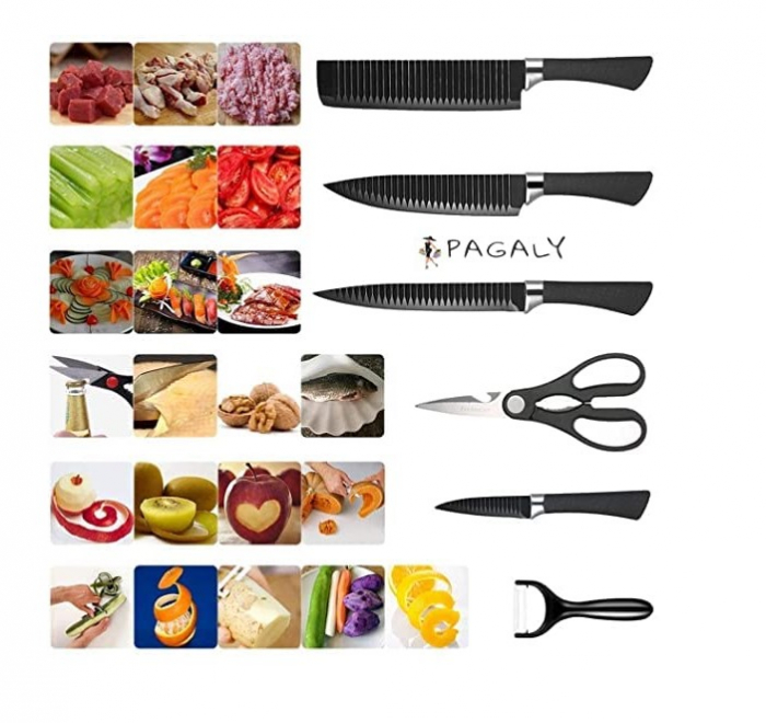 Set de 6 Cuțite din Oțel Inoxidabil CELhome – Cuțite de Bucătărie [4]