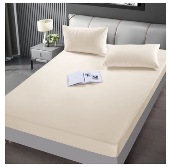 Set  3 piese pentru pat – husa saltea cu elastic 230x250 cm, 2 fete de perna 50x70 cm, moale si calduroasa, pentru saltea 180x200 sau 160x180 cm, Alb Unt [8]