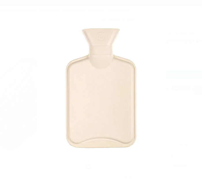 Set sticla pentru apa calda 1L alba + husa blana artificiala albastra pisica cu glitter auriu [4]