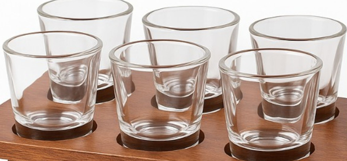 Set suport lemn cu 6 pahare si sonerie, 30x14 cm – accesorii bar, degustari, petreceri [4]