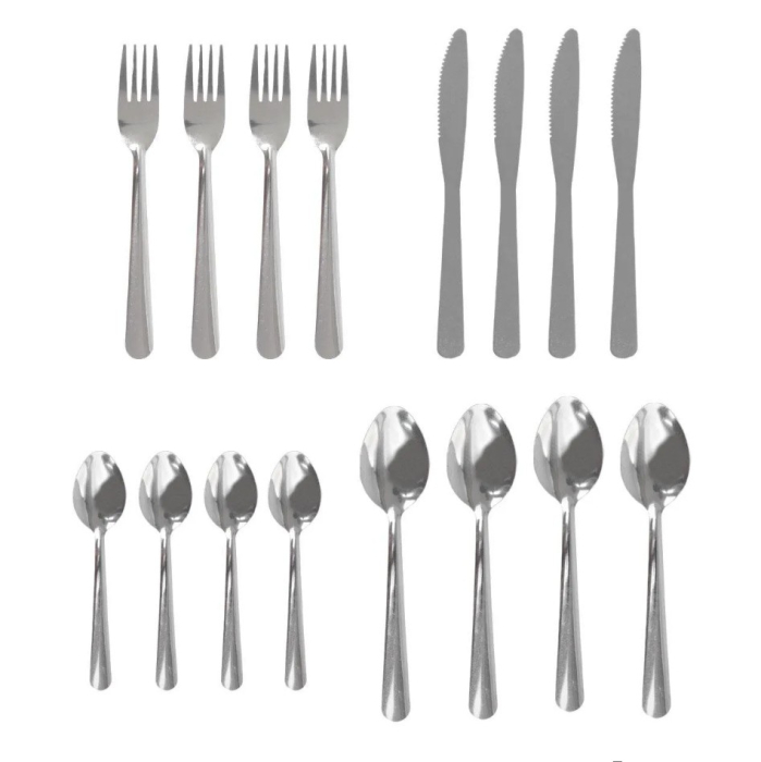 Set Tacamuri 16 Piese din Inox – Cutit, Furculita, Lingura Mare si Lingurita, Design Elegant [1]