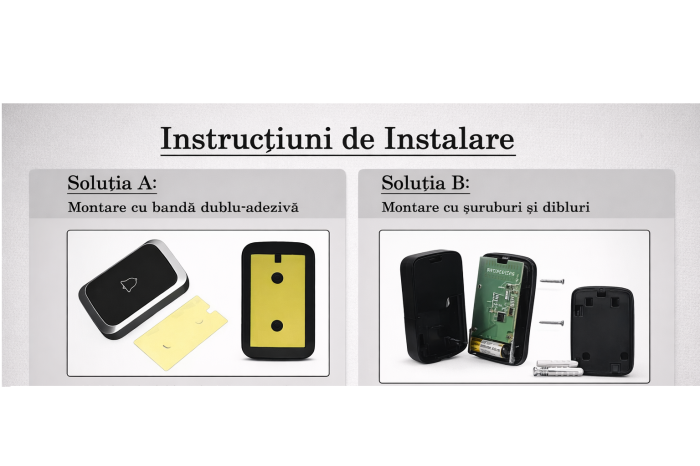 Sonerie wireless cu receptor pentru priza 220V, 32 melodii, montaj usor, semnal stabil [7]