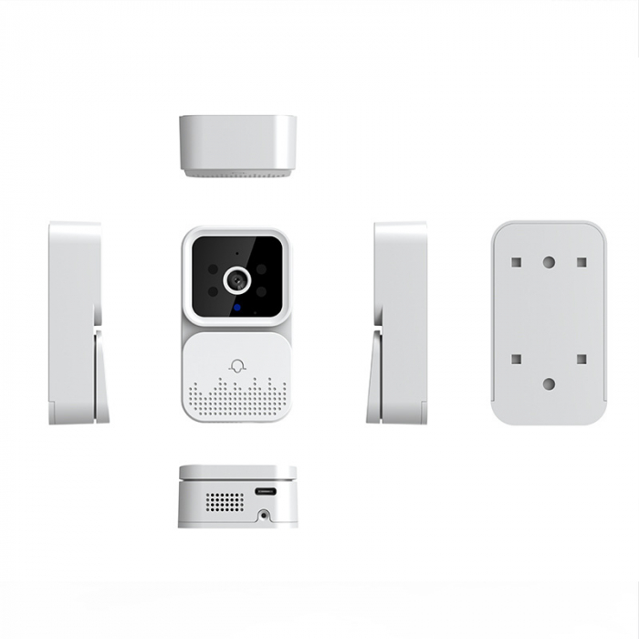 Sonerie Wireless Video, Conectivitate Android/iOS, Audio Bidirectional, Distanta 30 Metri, WiFi 2.4Mghz, Alba [4]