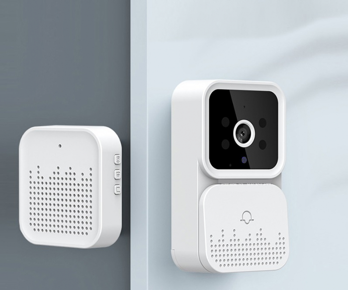 Sonerie Wireless Video, Conectivitate Android/iOS, Audio Bidirectional, Distanta 30 Metri, WiFi 2.4Mghz, Alba [5]