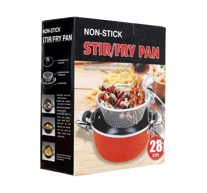 Tigaie pentru prajit si gatit -CELhome- non stick cu cos prajire 28 cm, antiaderenta, usor de curatat [12]