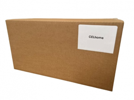 Aranjament Elegant pentru masa, CELhome, 19 Trandafiri Albi, Vaza cu Pietricele, Suport Bambus, 38 x 31cm [8]