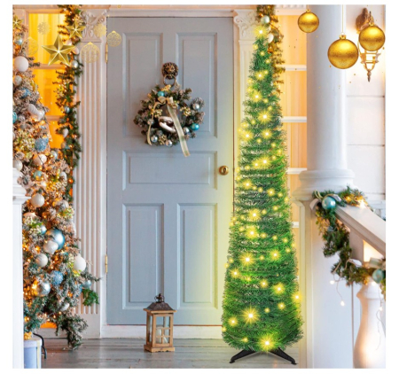 Brad Artificial CELhome 1.5 m – Model POP-UP Pliabil, Verde Intens, Cu Diametru la Baza 40 cm [9]