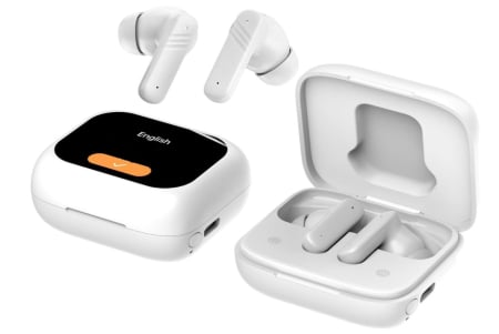 Casti Wireless Inteligente CELhome cu Ecran Tactil 2.01 inch, Bluetooth 5.4, Reducere Dubla a Zgomotului ANC si ENC, Sunet Stereo HD, Autonomie 5 Ore, Cu Cablu Incarcare si 3 Seturi de dopuri din sili [1]