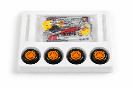 Constructie metalica vehicul off road 128 piese set educativ STEM cu roti functionale pentru copii [2]