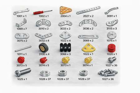 Constructie metalica vehicul off road 128 piese set educativ STEM cu roti functionale pentru copii [1]