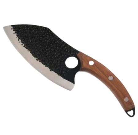 Cutit tip satar pentru transat carne si tocat legume cu teaca din piele, lama 165 mm, lungime 285 mm, 306 g, maner 120 mm [4]