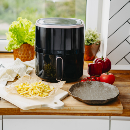 Friteuza cu aer cald Air Fryer 5 L cu 12 programe presetate, convectie rapida, afisaj LED touch, putere 2000 W, fereastra de vizualizare [15]