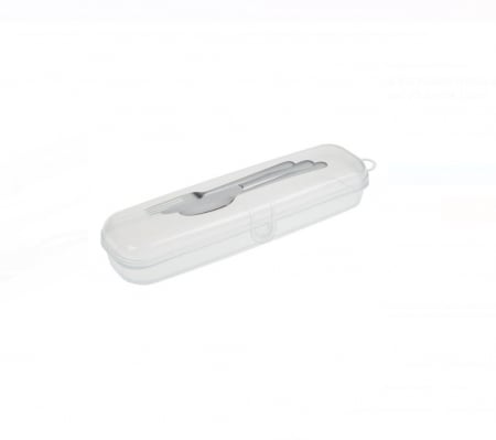 Selecție de Produse Sub 100 RON - Husa Portabila din Plastic Transparenta pentru Tacamuri, CELhome, 23.6x7x4.15cm