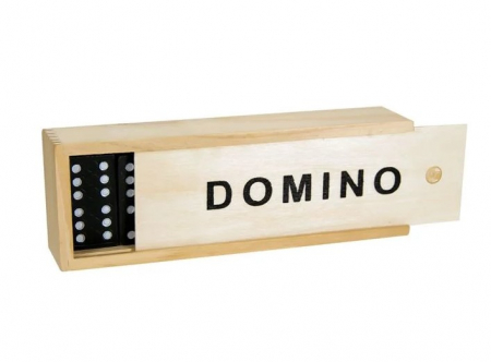 Articole pentru copii - Joc de societate Domino din lemn – 28 piese in cutie