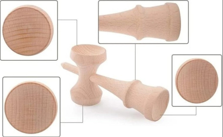 Kendama cu Design Clasic 18cm – Jucarie din Lemn pentru Coordonare si Indemanare -CELhome- [11]