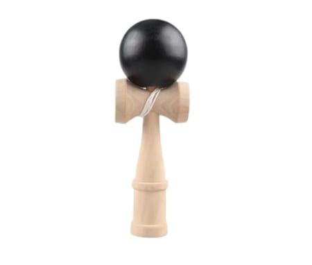 Articole pentru copii - Kendama cu Design Clasic 18cm – Jucarie din Lemn pentru Coordonare si Indemanare -CELhome-