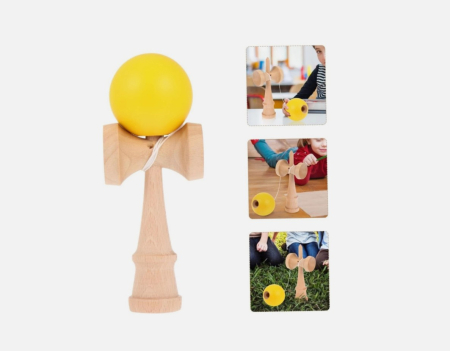 Kendama cu Design Clasic 18cm – Jucarie din Lemn pentru Coordonare si Indemanare -CELhome- [4]