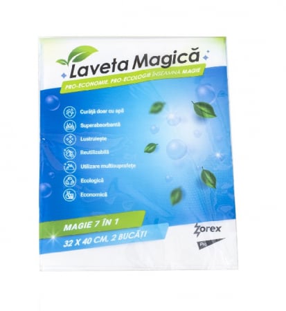 Selecție de Produse Sub 100 RON - Set 2 X Laveta magica universala din microfibra, 32x40 cm, curatare fara detergenti, 2 bucati