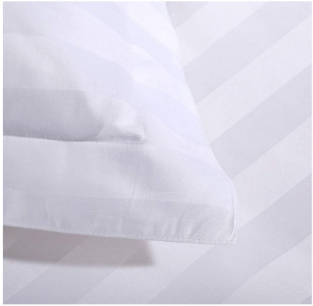 Lenjerie de pat 4 piese din damasc premium, pat dublu, 200x230 cm, cearceaf fara elastic, 2 fete de perna 50x70 cm, alb elegant [3]