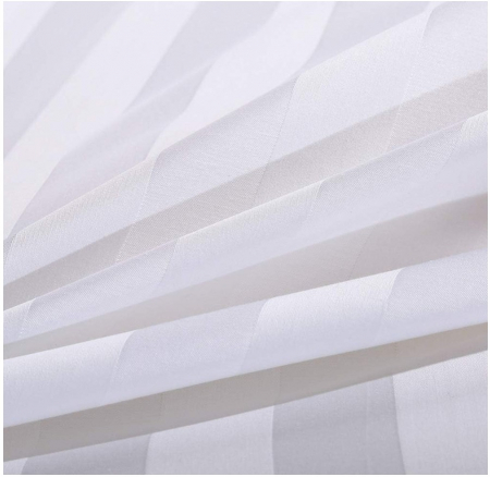 Lenjerie de pat 4 piese din damasc premium, pat dublu, 200x230 cm, cearceaf fara elastic, 2 fete de perna 50x70 cm, alb elegant [4]