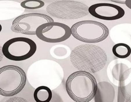 Lenjerie de pat 6 piese cu doua fete – CELhome – Cearceaf pilota 200 x 230 cm, Cearceaf de pat cu elastic 180 x 200 cm, 2 Fete de perna 70 x 70 cm, 2 Fete de perna 55 x 75 cm, Model Cercuri, Gri [5]