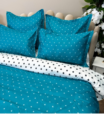 Lenjerie de pat 8 piese cu draperii – CELhome – Cearceaf de pat 230 x 240 cm, Cearceaf pilota 200 x 230 cm, 2 Fete de perna 70 x 70 cm, 2 Fete de perna 55 x 75 cm, 2 Draperii 150 x 230 cm, Verde [5]