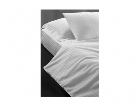 Lenjerie de pat Matrimonial Tip Damasc, 6 piese, Cearceaf de pat cu elastic 180 x 200 cm, Cearceaf pilota cu fermoar 200 x 230 cm, 4 fete de perna, Alb [8]