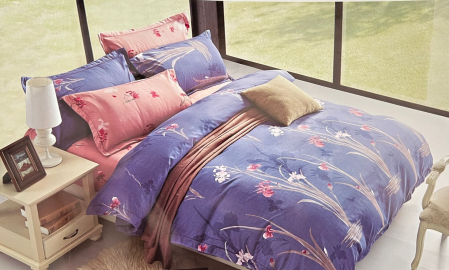 Lenjerie pat 4 piese CELhome - 4 Anotimpuri – 2 Fete- Cearceaf cu elastic 180x200, Pilota matlasata 200x230, 2 fete perna 50x70, Model Floral [1]