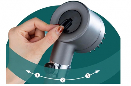 Para de dus CELhome cu peri din silicon pentru masaj capilar, filtru incorporat si presiune inalta, racord universal 1/2 [7]