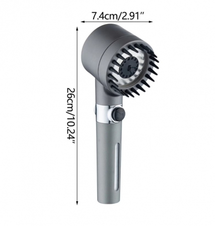 Para de dus CELhome cu peri din silicon pentru masaj capilar, filtru incorporat si presiune inalta, racord universal 1/2 [3]